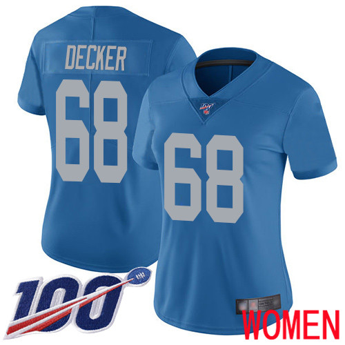 Detroit Lions Limited Blue Women Taylor Decker Alternate Jersey NFL Football 68 100th Season Vapor Untouchable